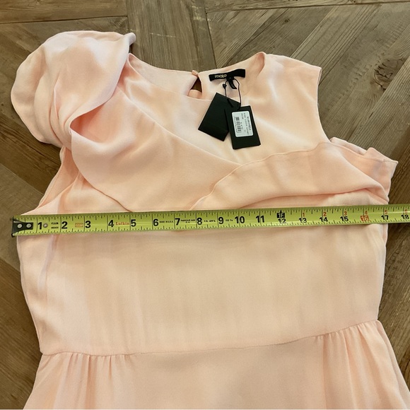 Maje Riveli‎ Asymmetric Ruffle Midi Dress - Picture 7 of 10